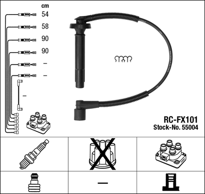 NGK Gyújtókábel készlet RC-FX101_NGK